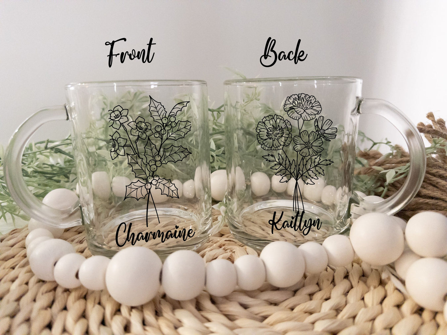 Birth Flower Clear Mug