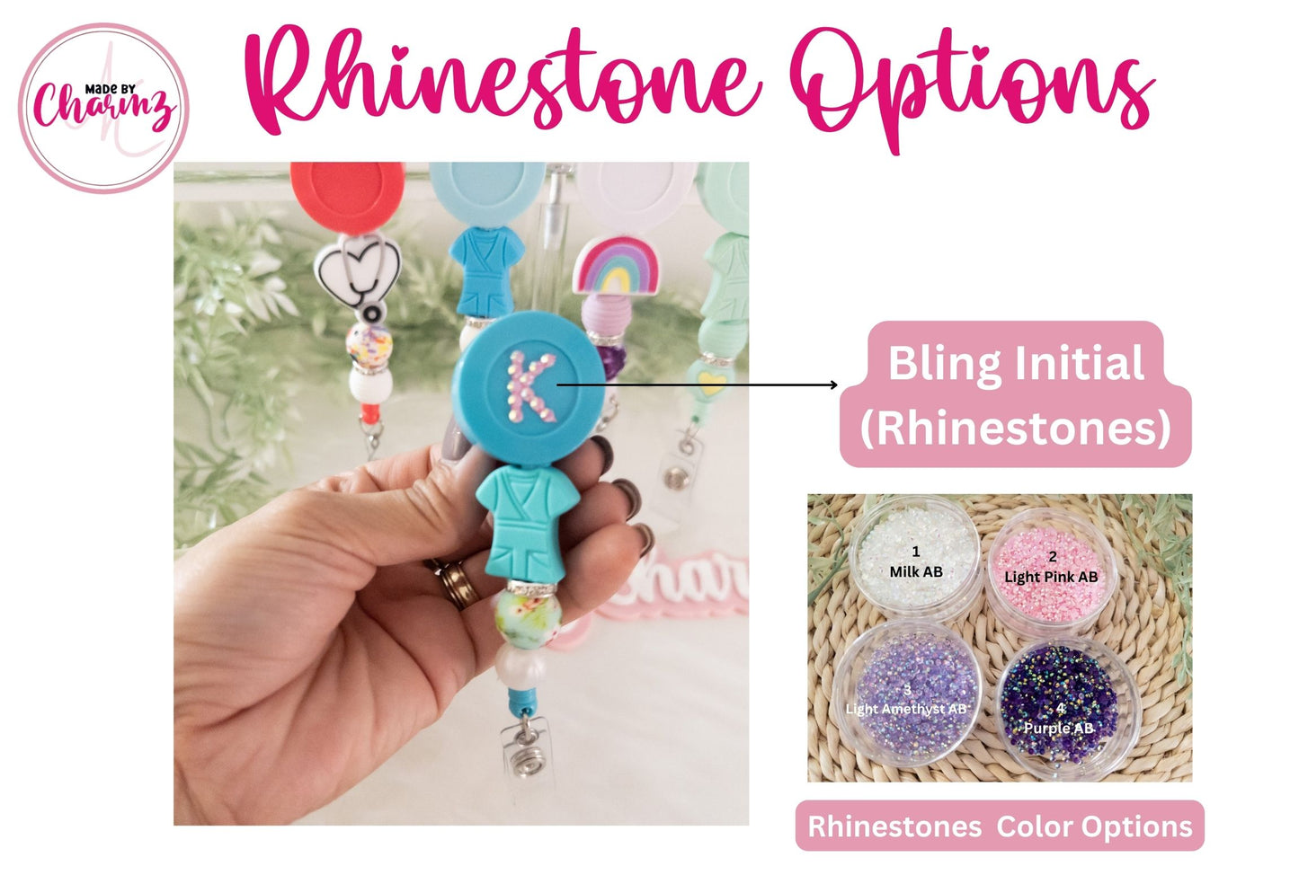 Bling Beaded Badge Reel