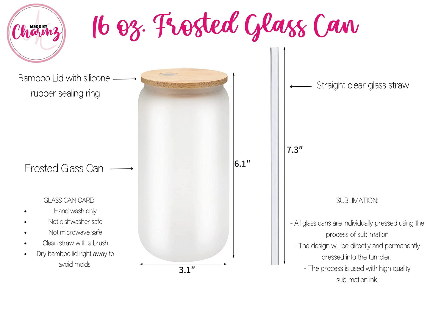 Teacher Affirmation Frosted Glass Can