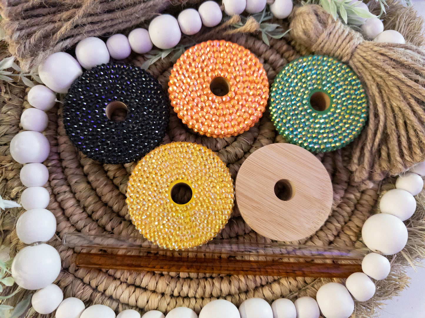 Halloween Glass Can|Pumpkin and Bats Glass Can, Floral Bones and Skull Glass Can