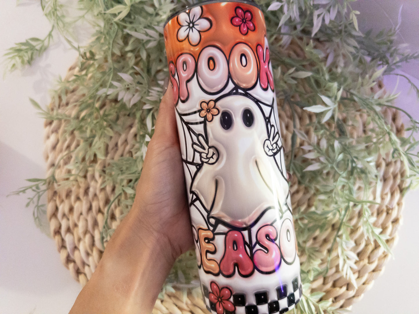 Retro Spooky Season Tumbler| 3D Inflated Tumbler, Halloween Tumbler