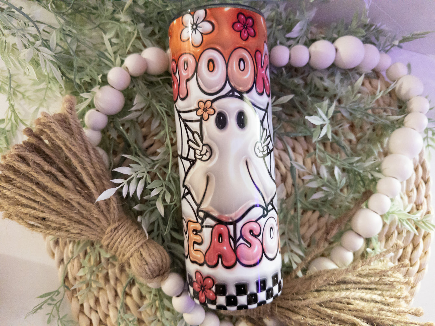 Retro Spooky Season Tumbler| 3D Inflated Tumbler, Halloween Tumbler