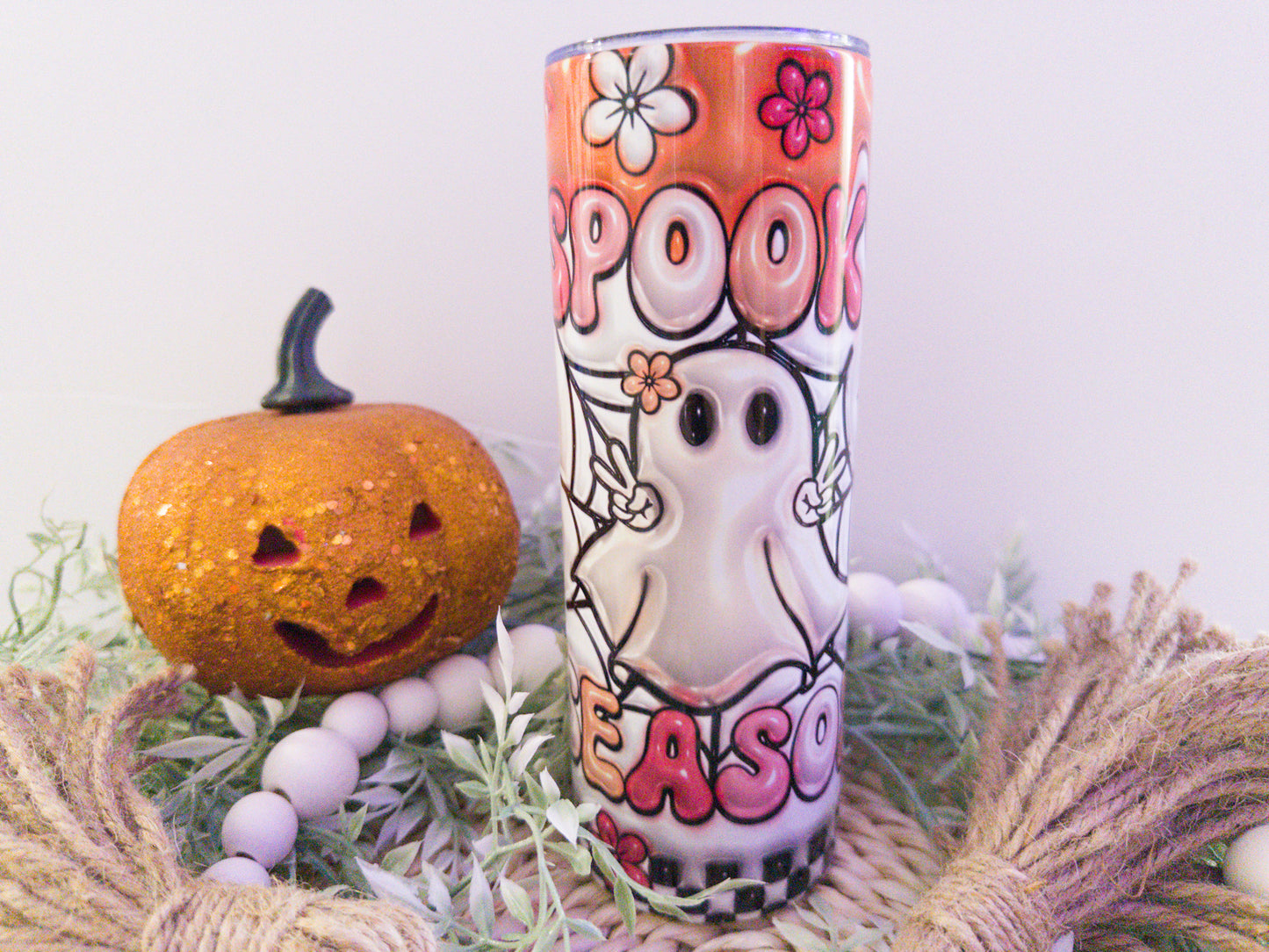 Retro Spooky Season Tumbler| 3D Inflated Tumbler, Halloween Tumbler