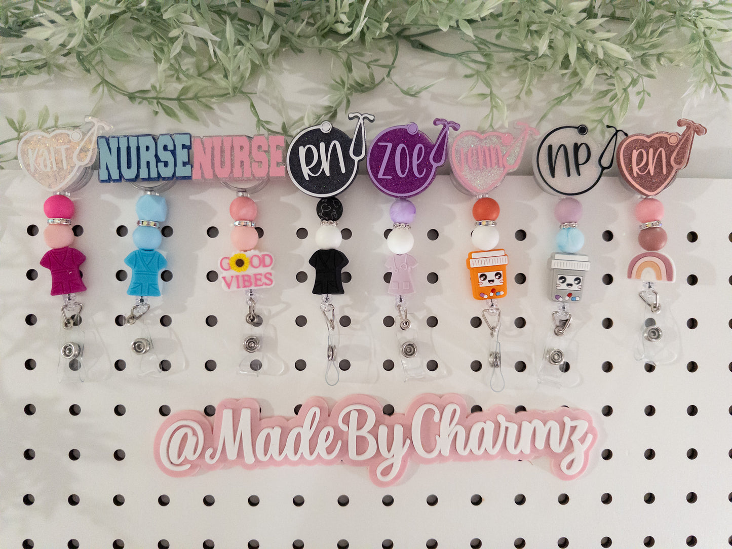 Nurse Beaded Badge Reels| Acrylic Resin Badge Reels