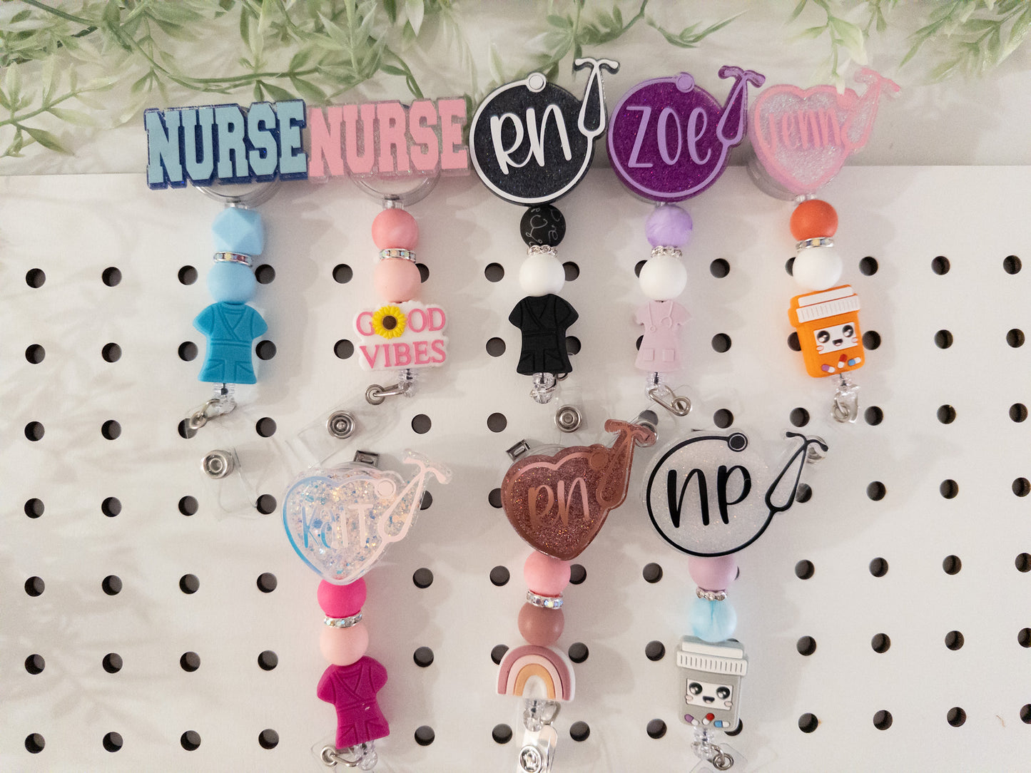 Nurse Beaded Badge Reels| Acrylic Resin Badge Reels