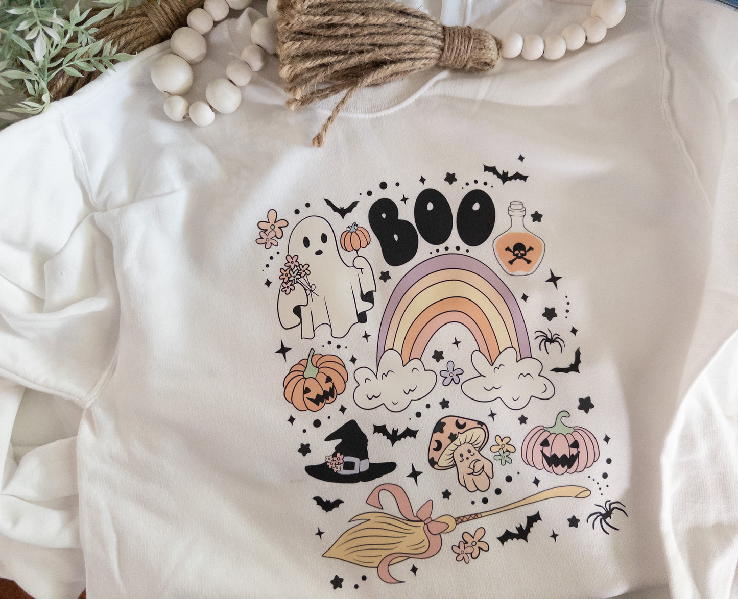 Rainbow Boo Crewneck Sweater| Spooky Sweater, Spooky Crewneck,