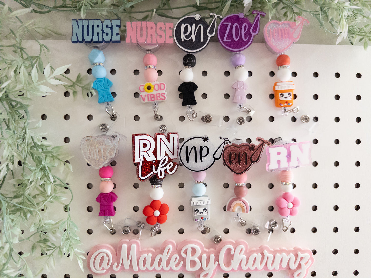 Nurse Beaded Badge Reels| Acrylic Resin Badge Reels