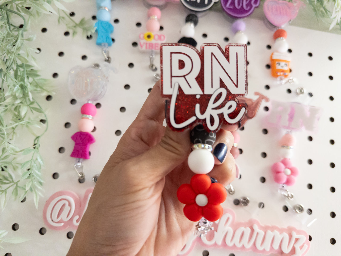 Nurse Beaded Badge Reels| Acrylic Resin Badge Reels