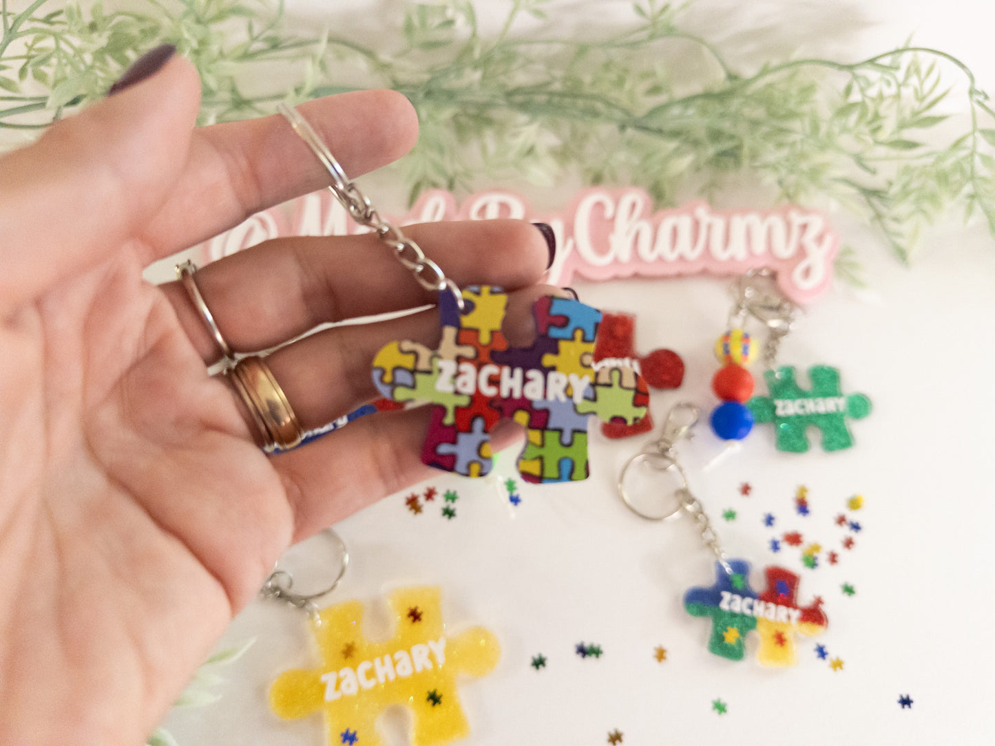 Autism Awareness Puzzle Keychain