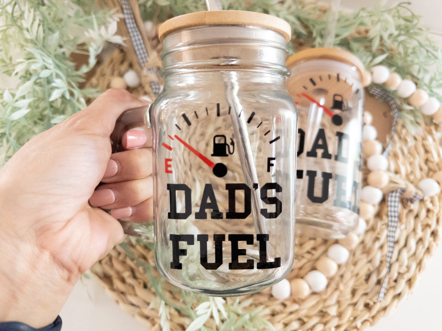 Dad's Fuel Glass Can| Mason Jar