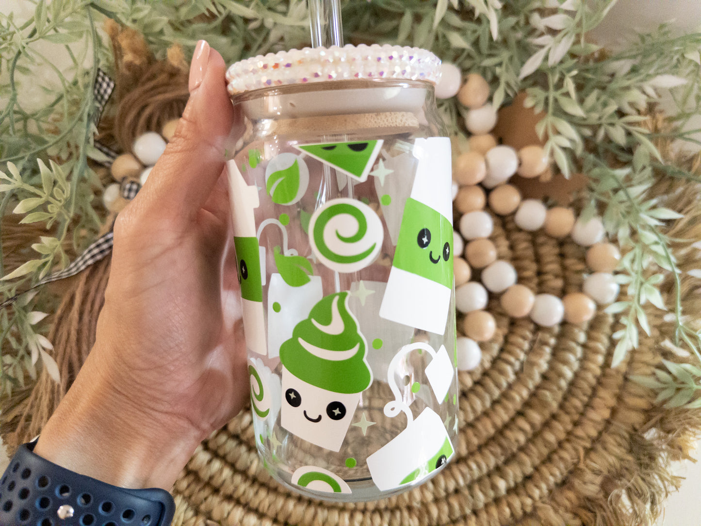 Matcha Green Tea Glass Can