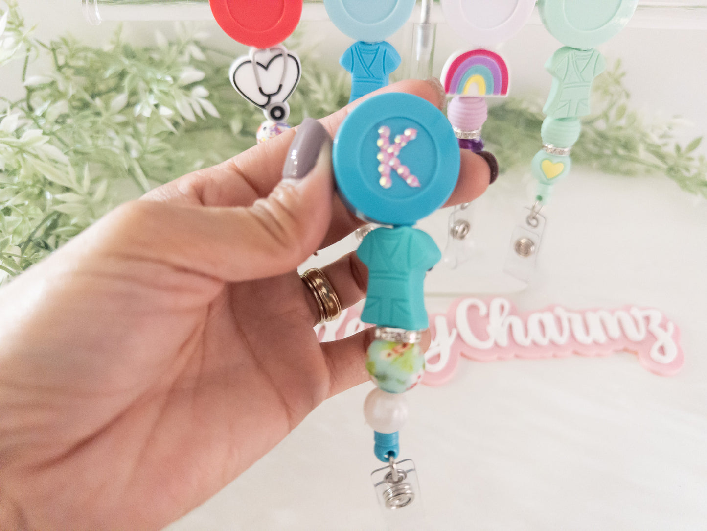 Bling Beaded Badge Reel
