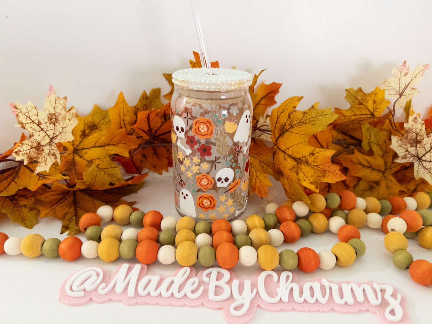 Ghost Glass Can| Halloween Glass Can