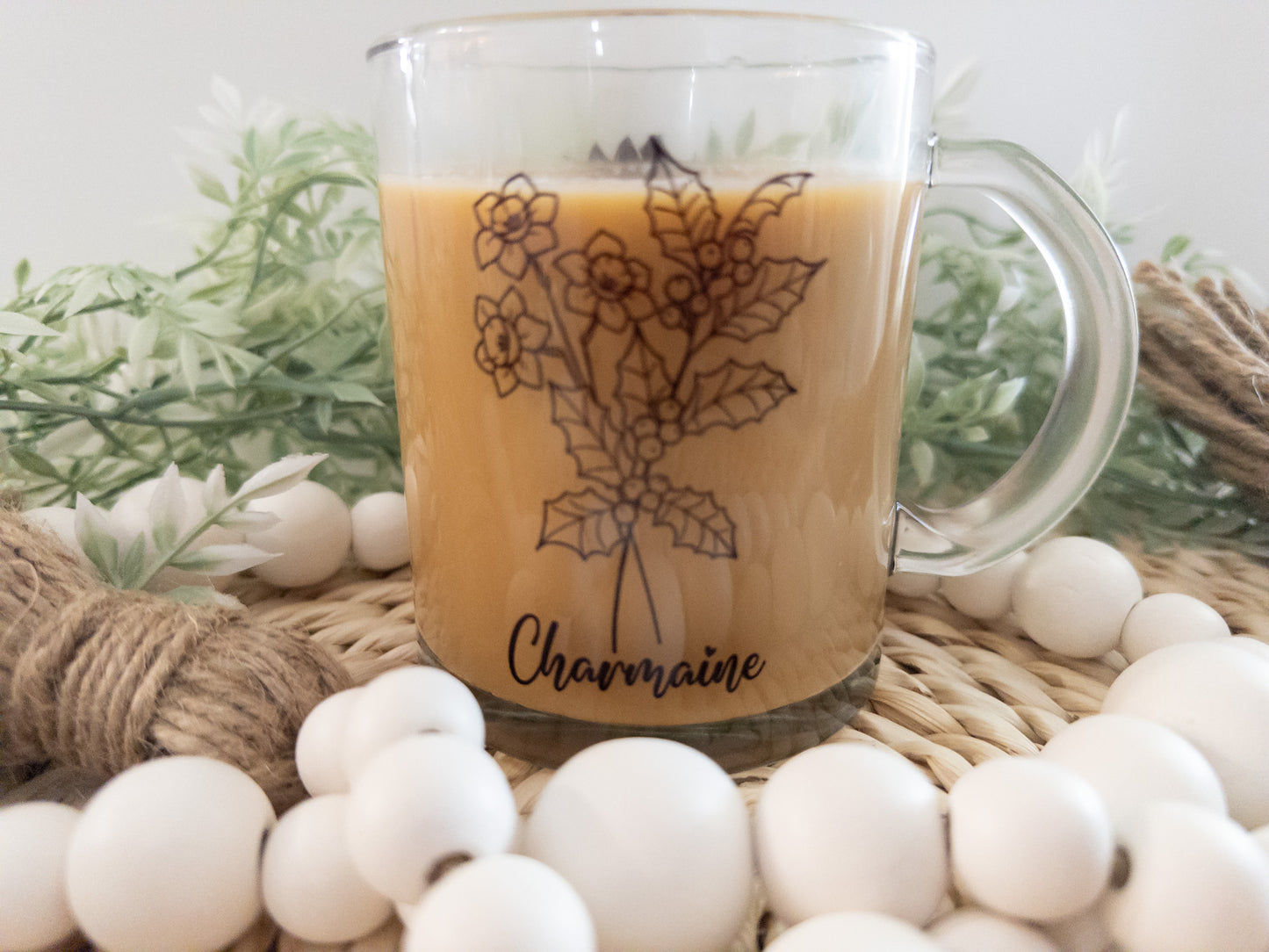 Birth Flower Clear Mug