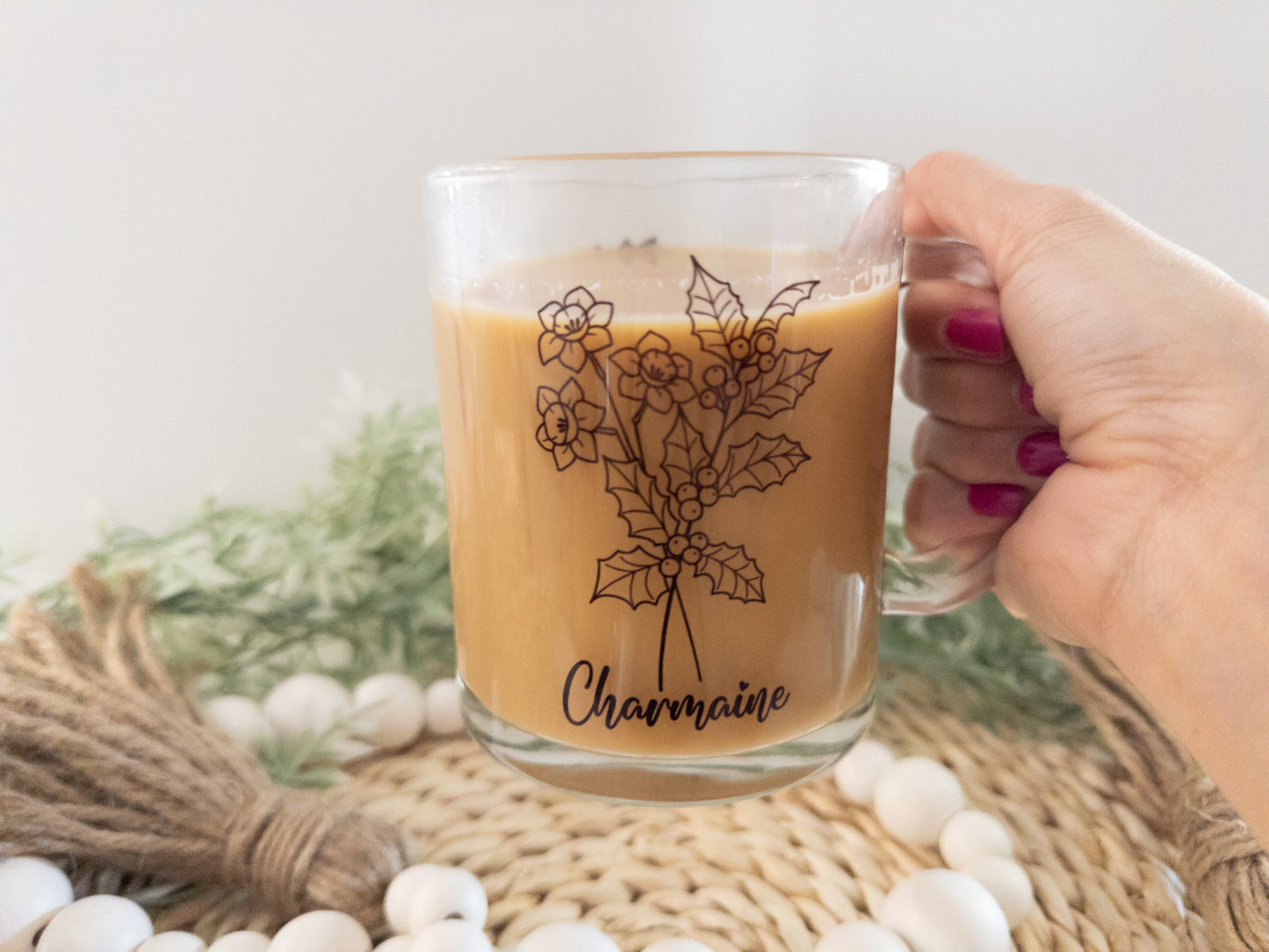 Birth Flower Clear Mug