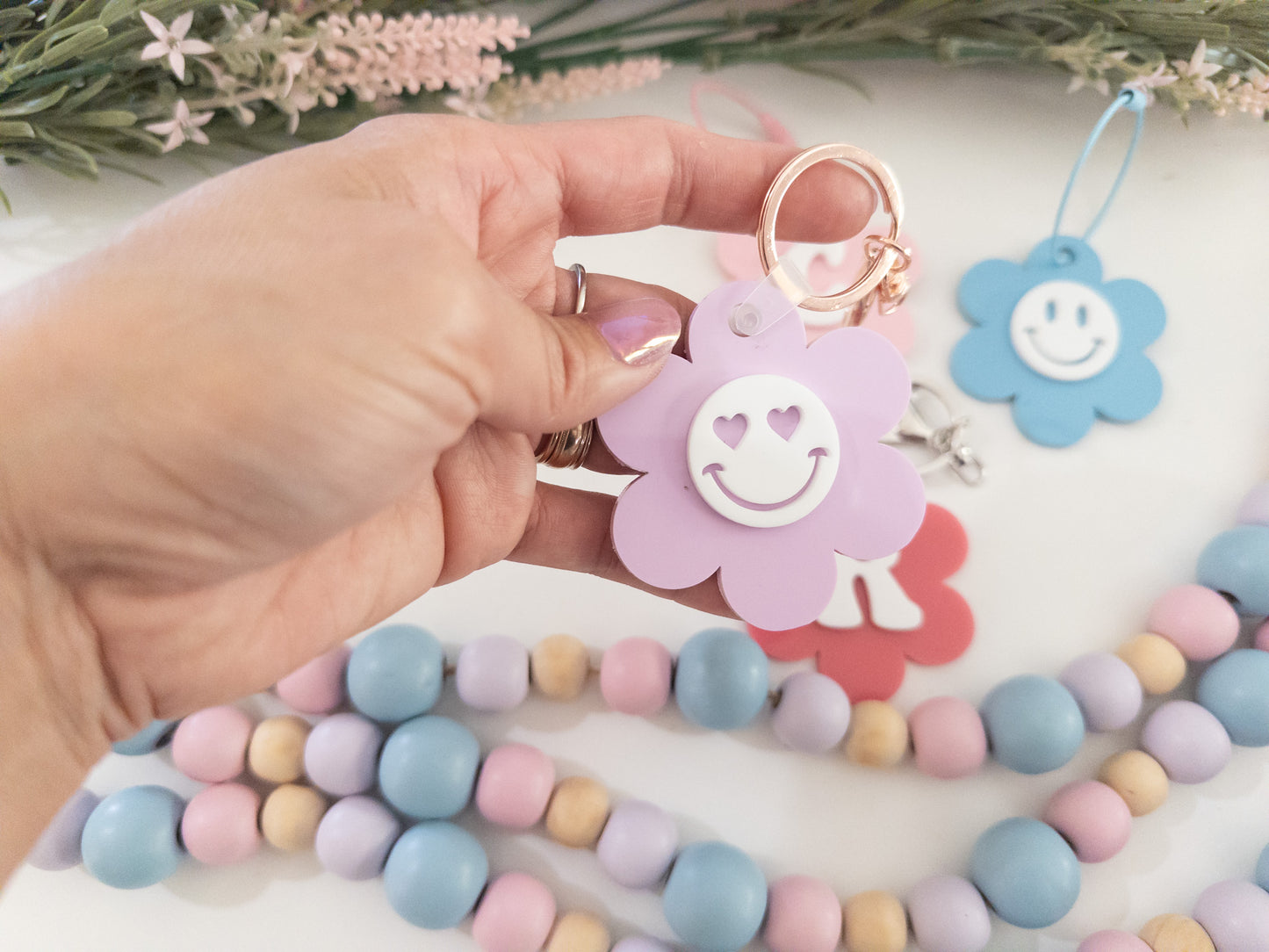 Daisy Smiley Bag Tag| Daisy Initial Bag Tag