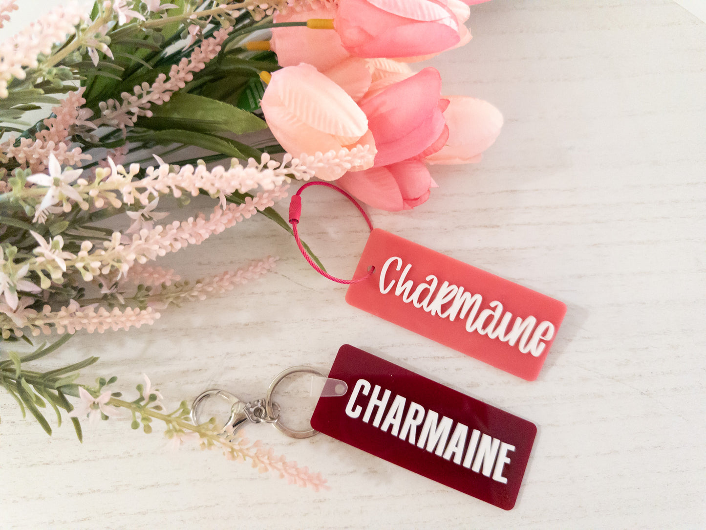 Acrylic Name Backpack Tag
