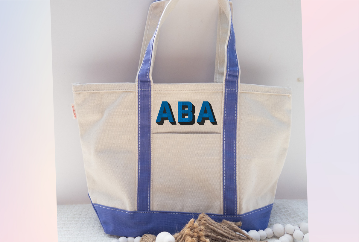 Custom Embroidered Tote Bag and Make Up Bag