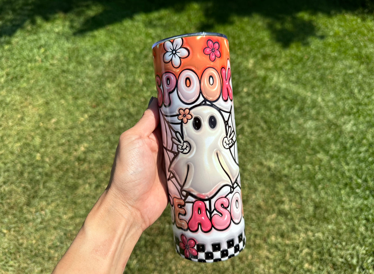 Retro Spooky Season Tumbler| 3D Inflated Tumbler, Halloween Tumbler