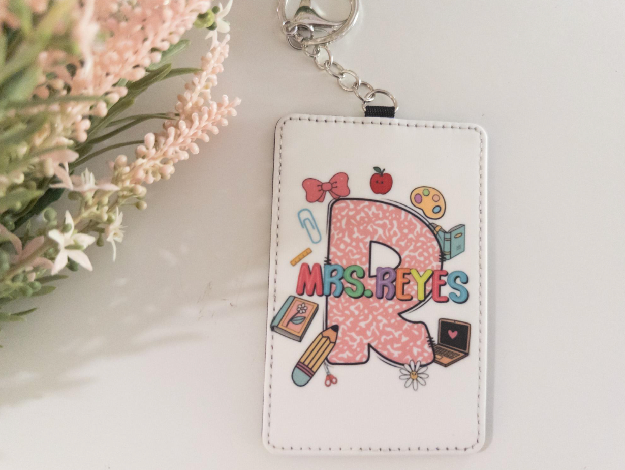 Teacher Badge Holder| Custom Teacher ID Holder, Personalized Badge Holder