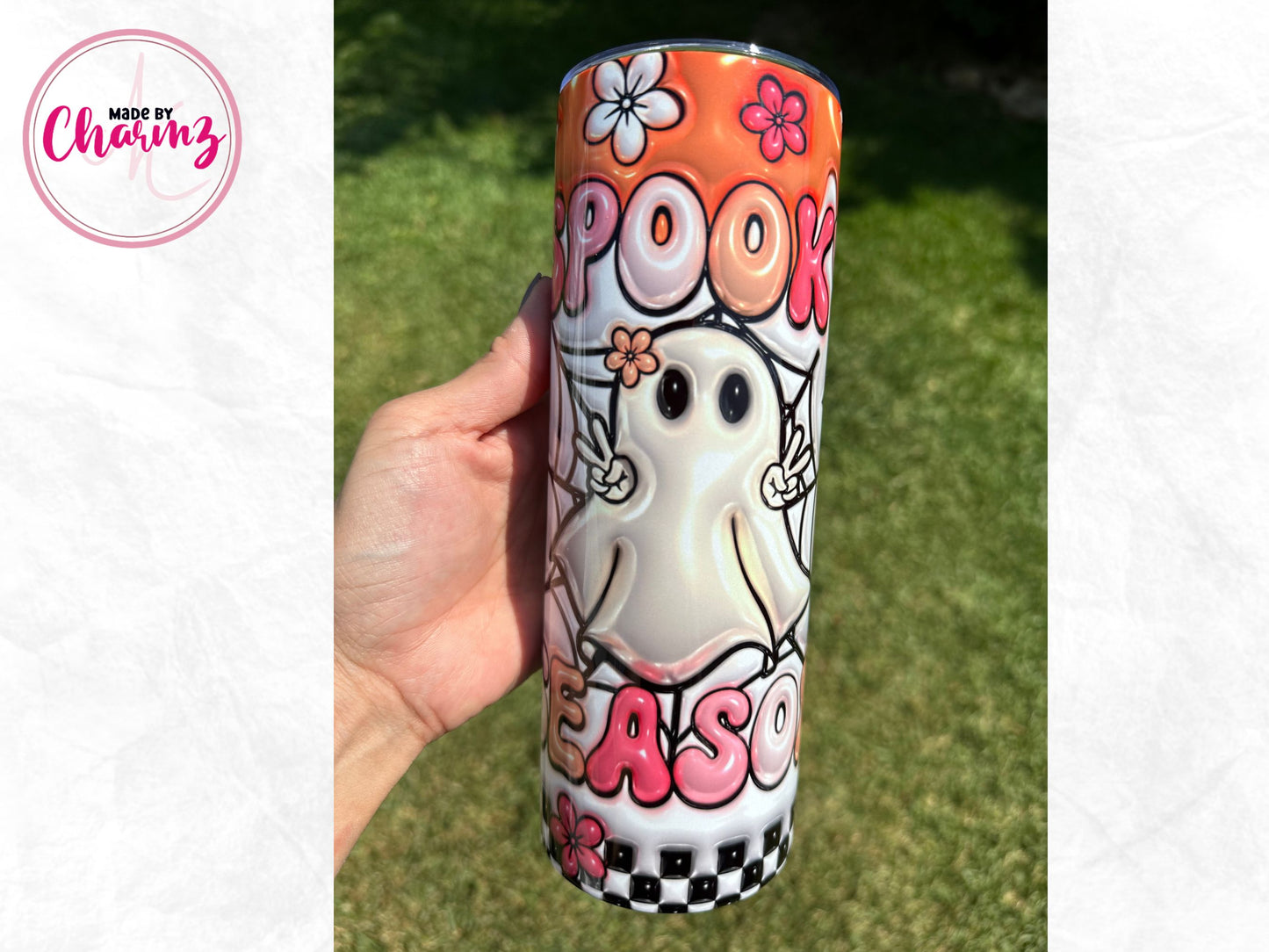 Retro Spooky Season Tumbler| 3D Inflated Tumbler, Halloween Tumbler
