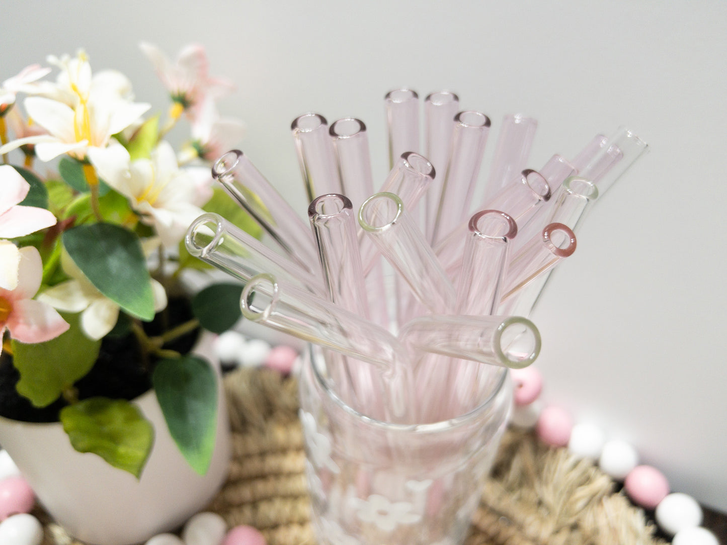 Rainbow and Hearts Glass Can