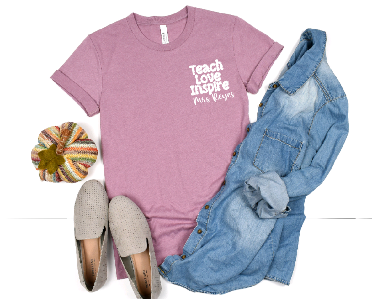 Teach, Love, Inspire Pocket Style Tee