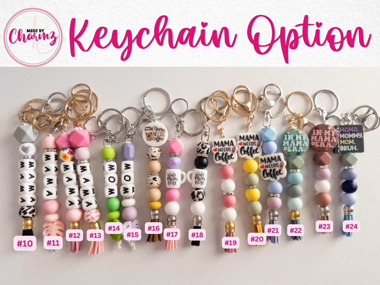 Mama Silicone Beads Keychain/Wristlet