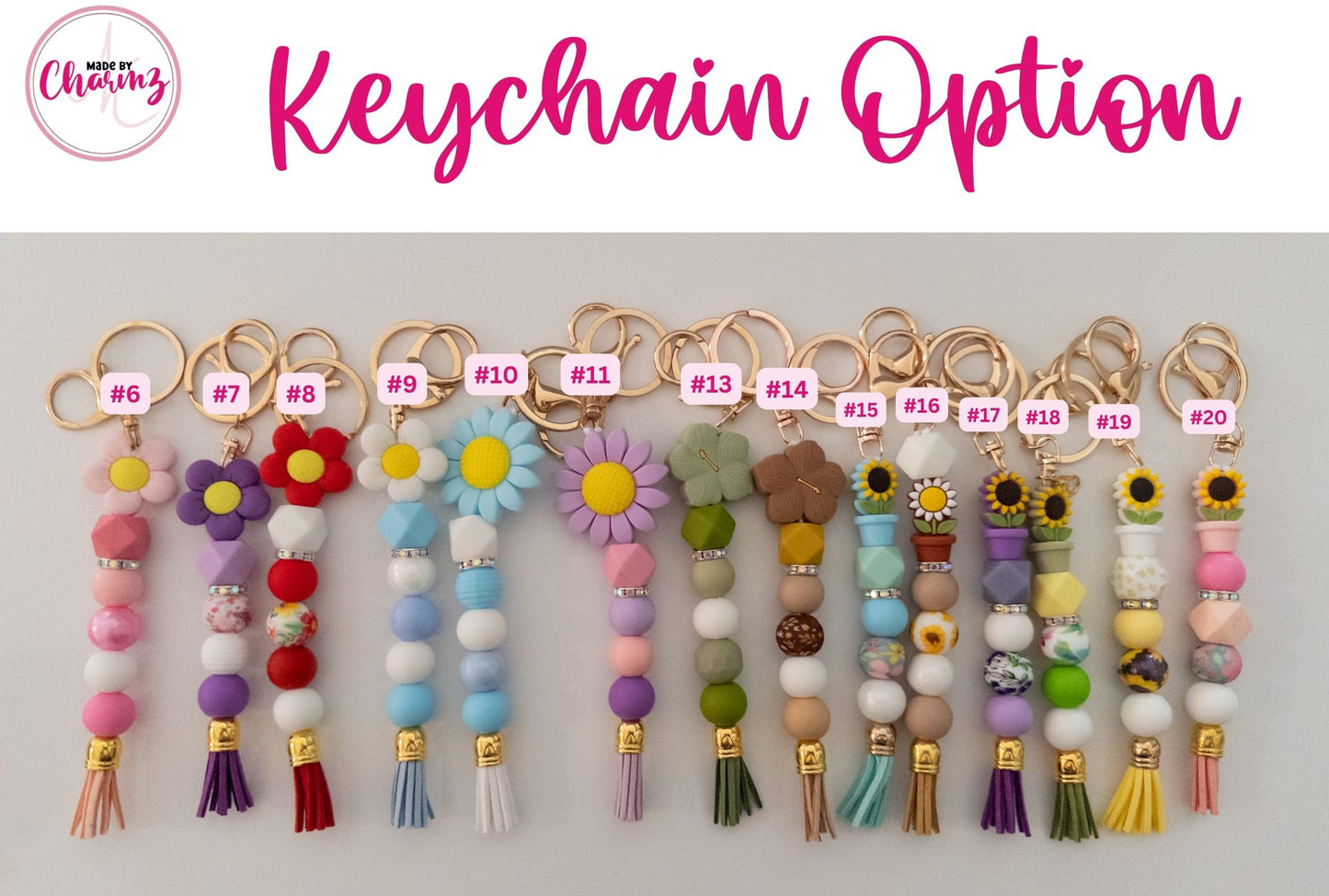 Floral Keychain| Floral Wristlet, Flower Keychain