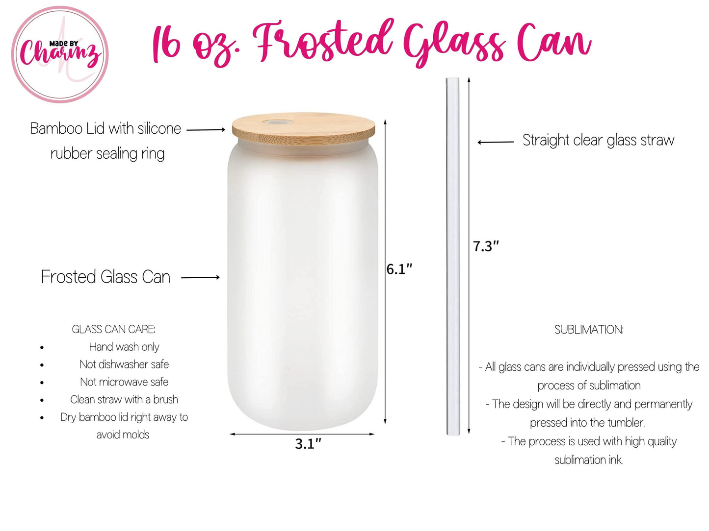 Nurse Floral Frosted Glass Can