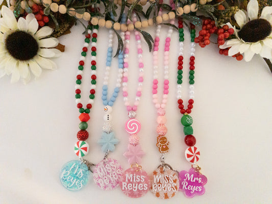 Christmas Beaded lanyard