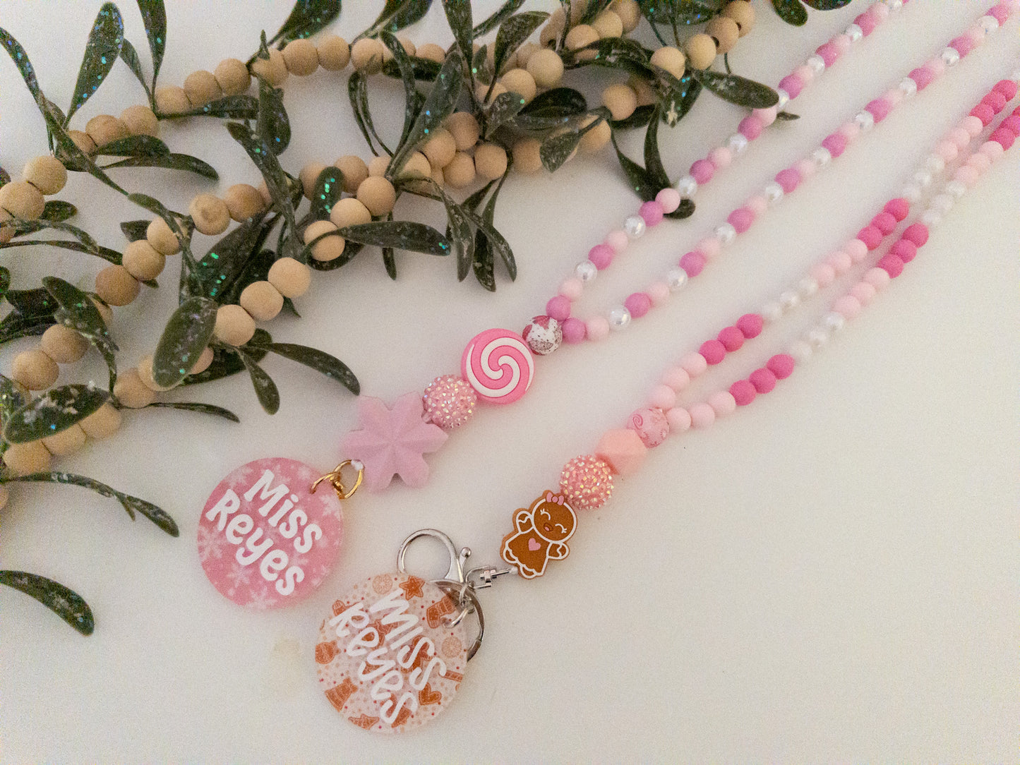 Christmas Beaded lanyard