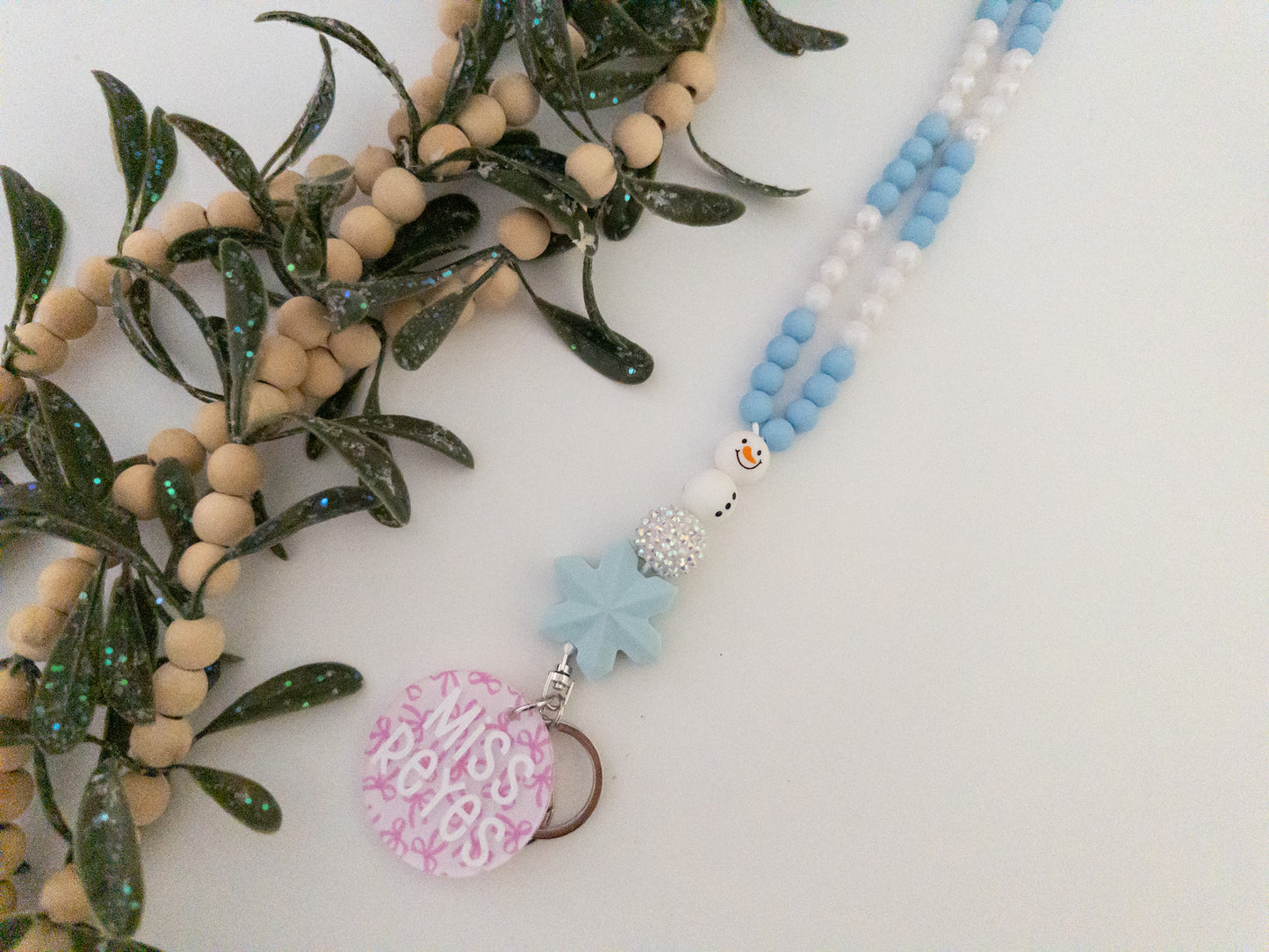 Christmas Beaded lanyard