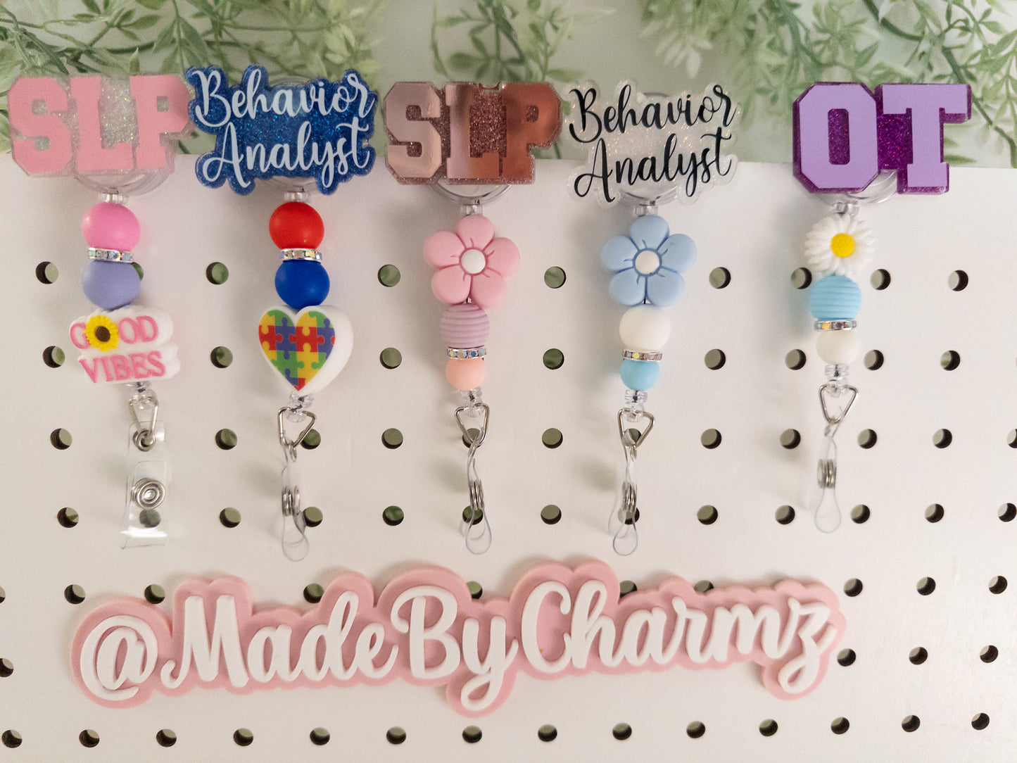 Therapist Title Badge Reels| Beaded Badge Reels