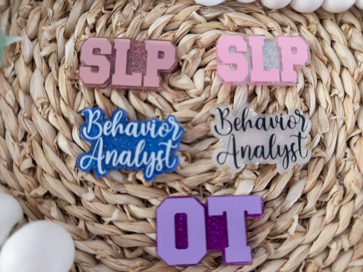 Therapist Title Badge Reels| Beaded Badge Reels