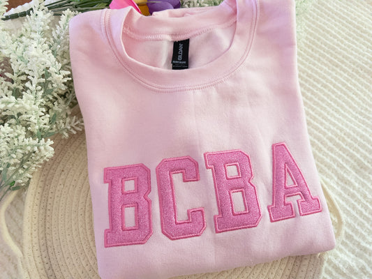 Custom Therapist Appliqué Glitter Sweatshirt| Embroidered Sweatshirt, Embroidery Apparel
