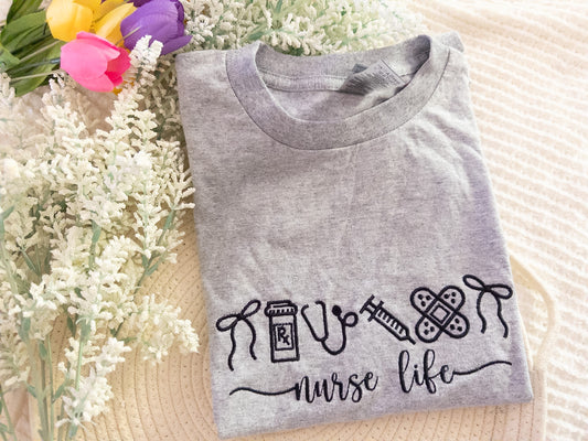 Nurse Embroidered Shirt| Nurse Embroidery Sweater