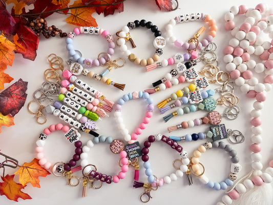 Mama Silicone Beads Keychain/Wristlet