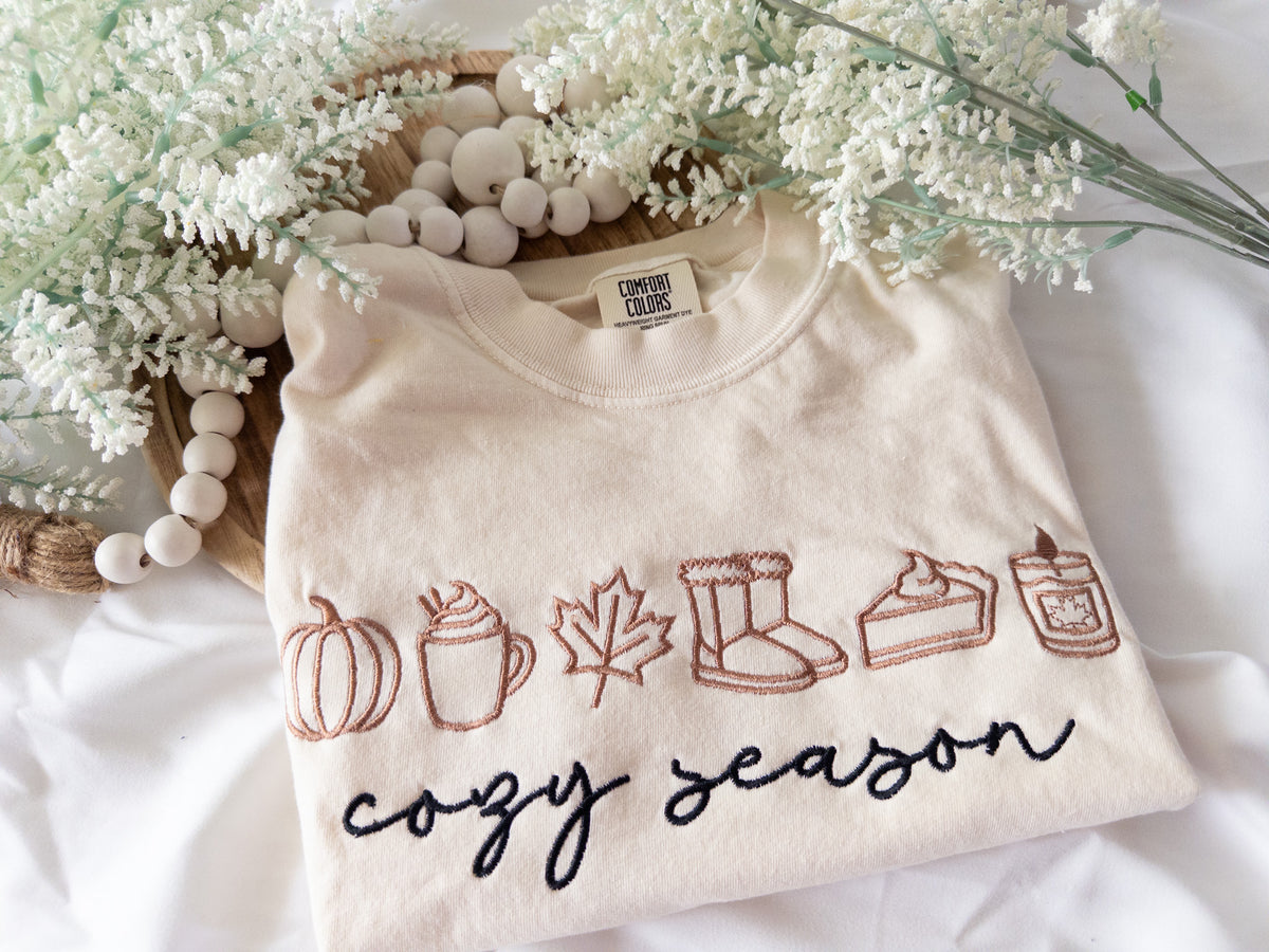 Cozy Season Embroidered Tee