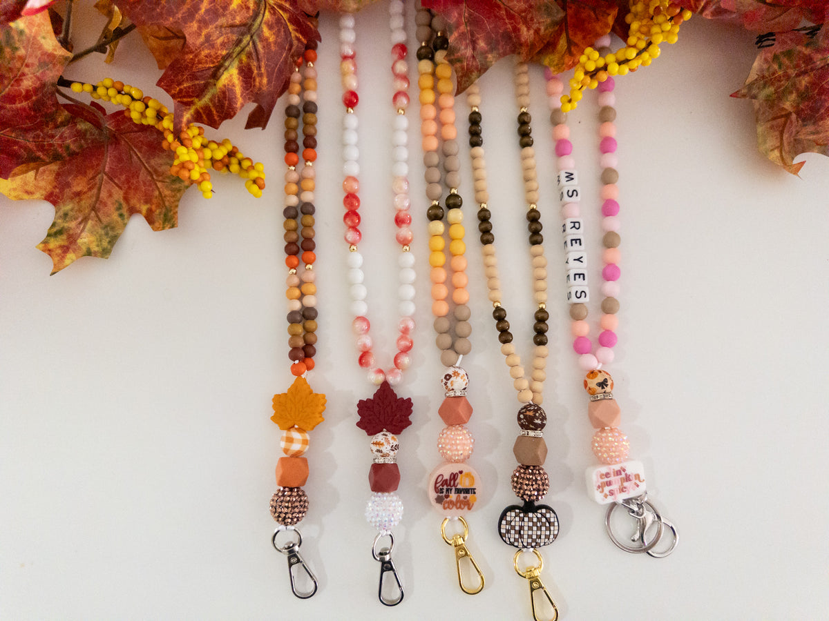 Fall Beaded Lanyard