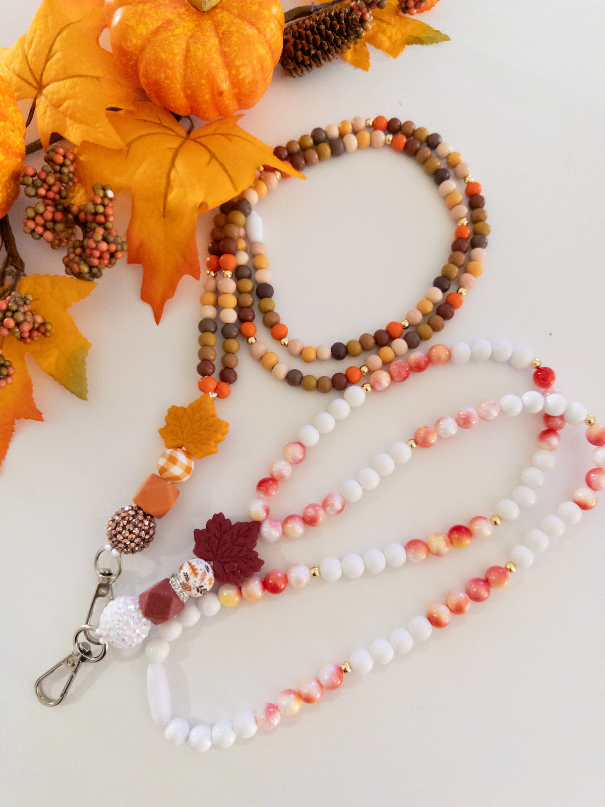 Fall Beaded Lanyard