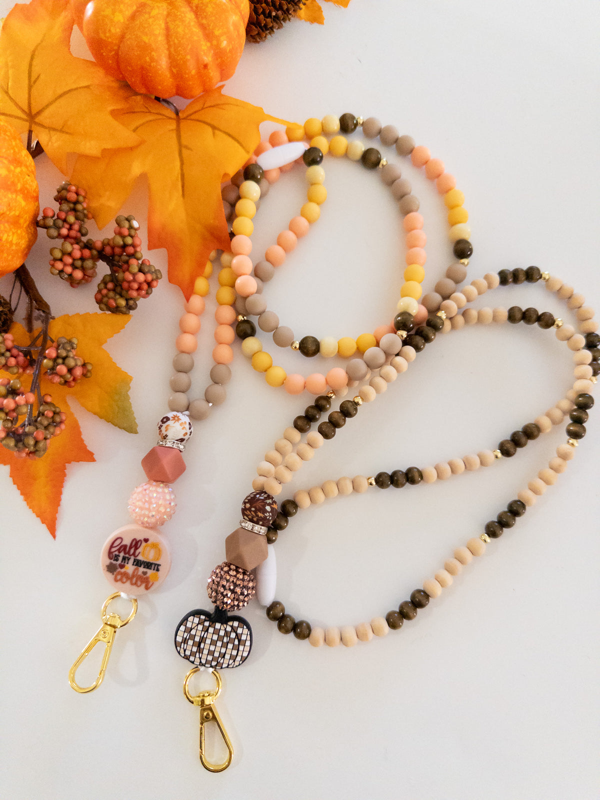 Fall Beaded Lanyard