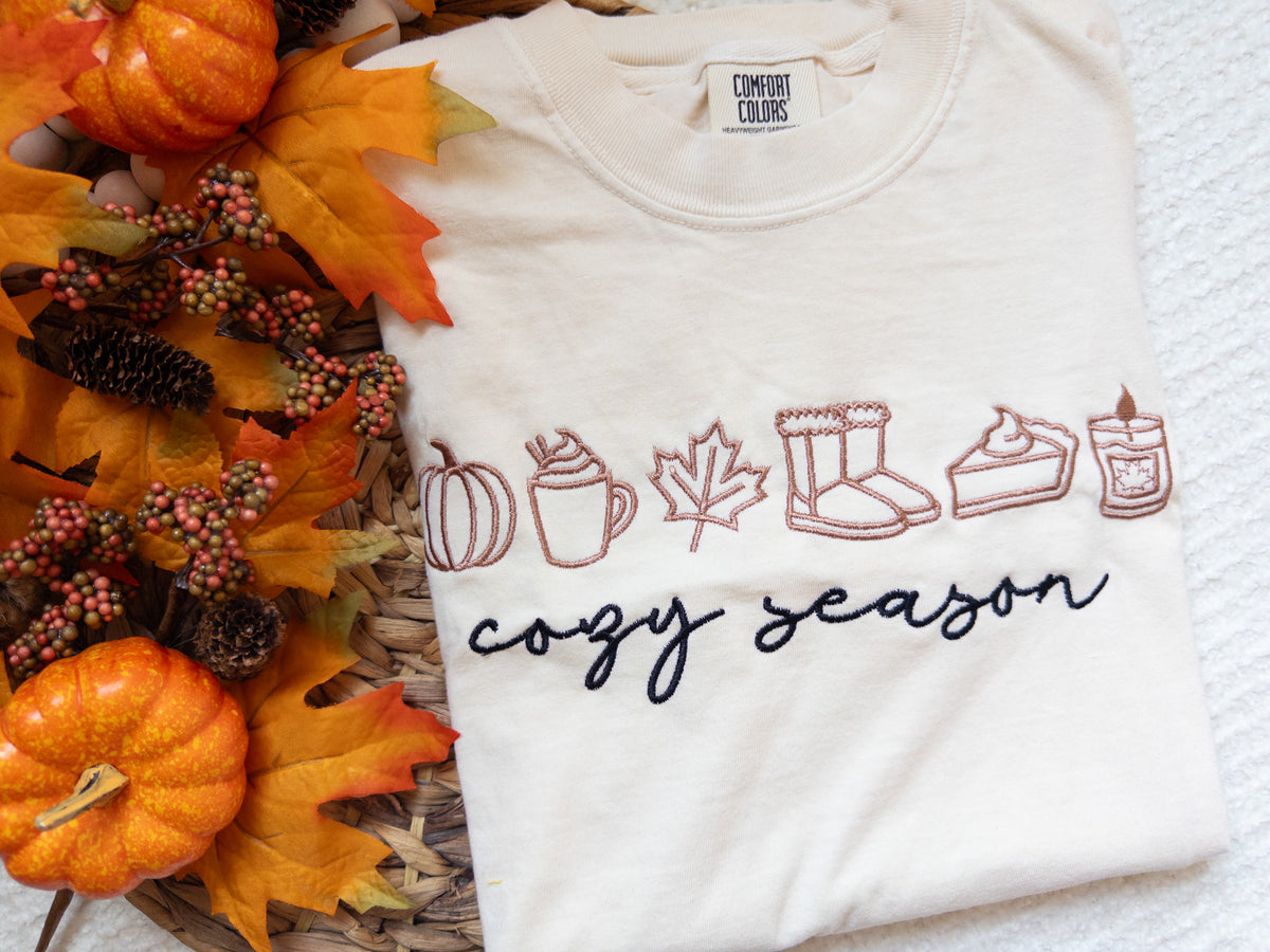 Cozy Season Embroidered Tee