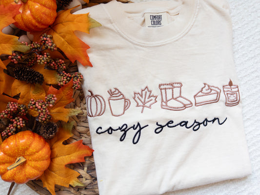 Cozy Season Embroidered Tee
