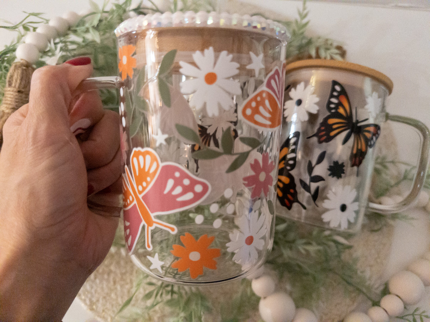 Butterfly Glass Mug| Glass Can