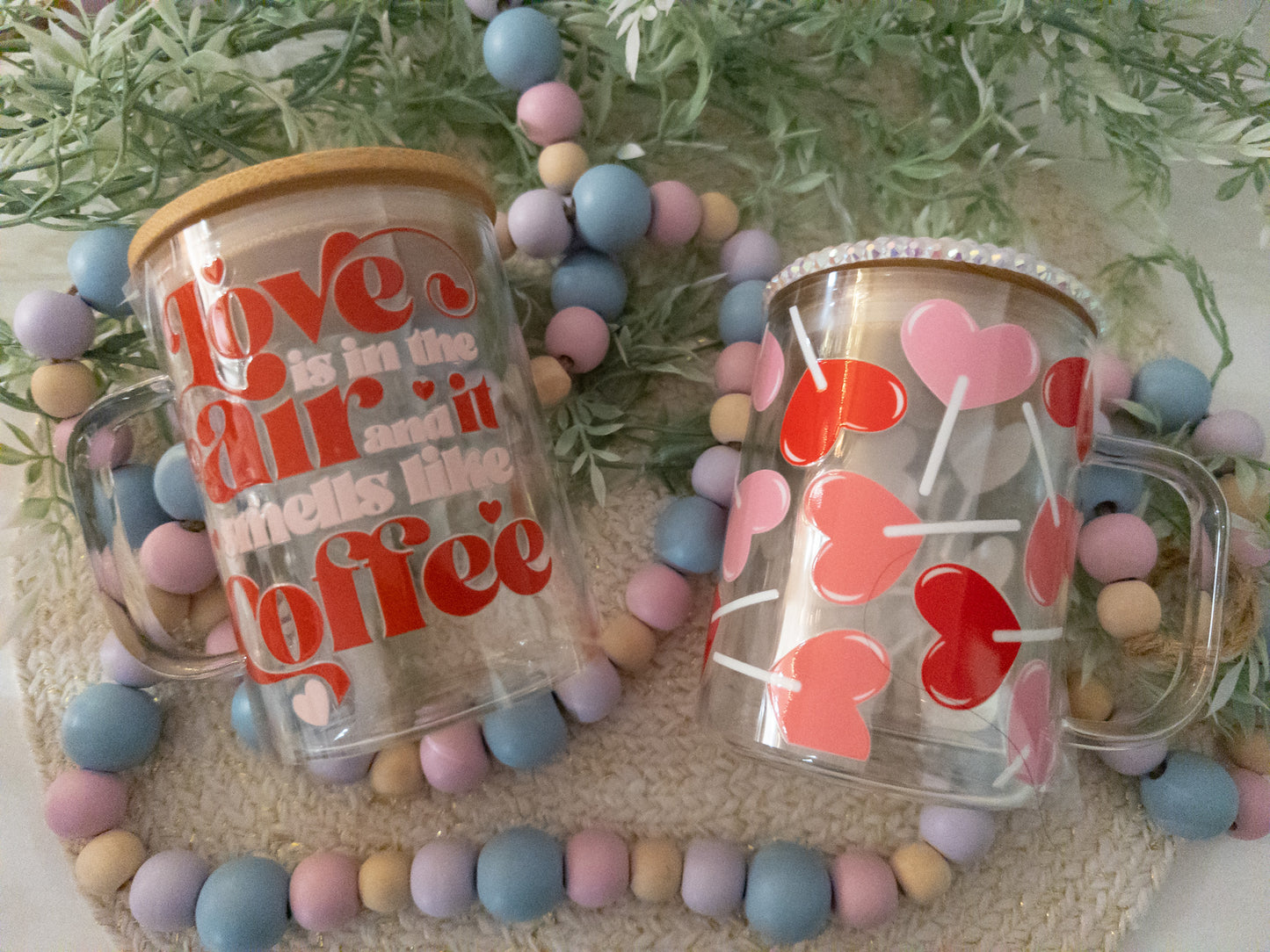 Valentine's Day Glass Mug| Glass Can