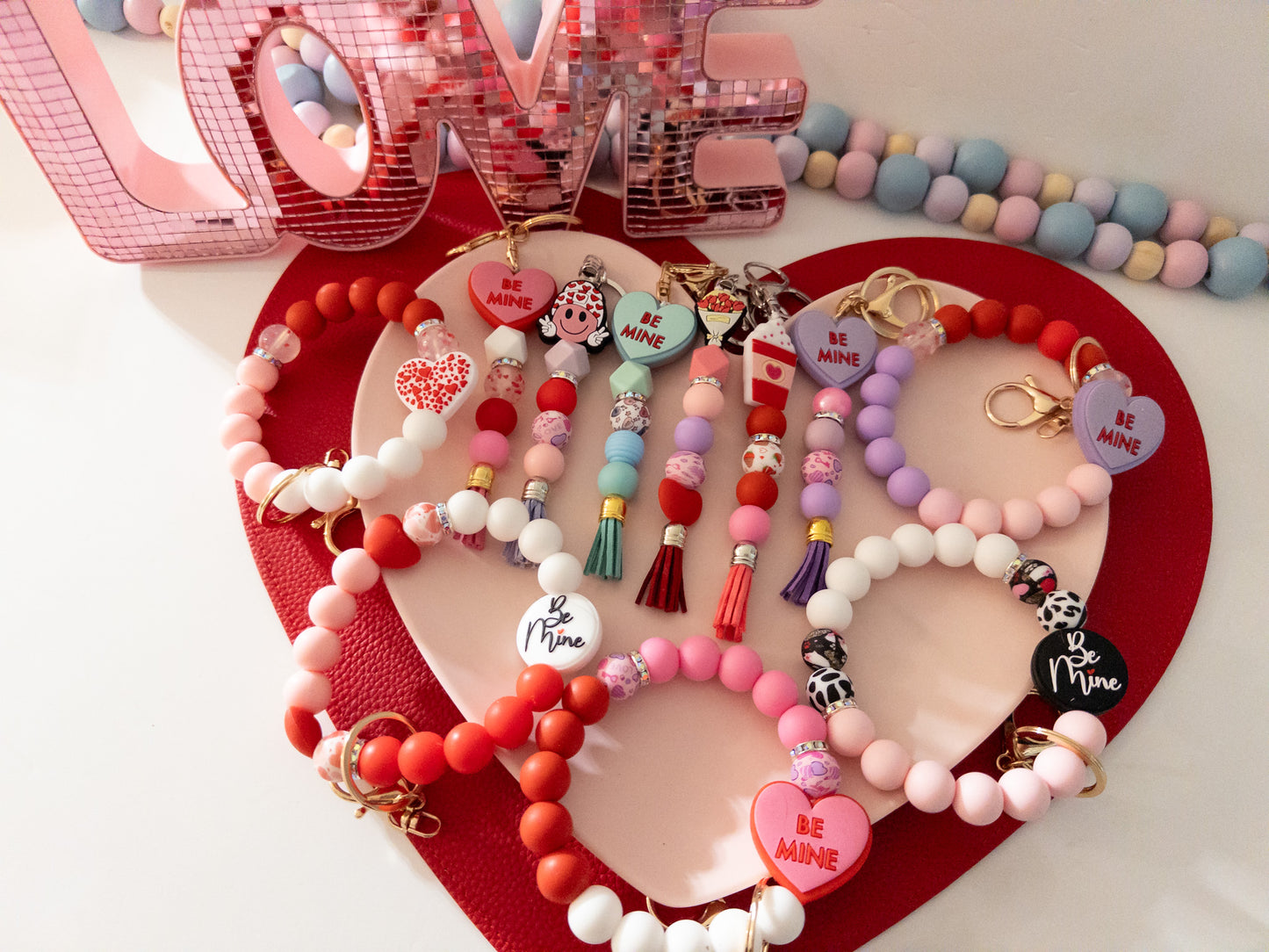 Valentine's day Keychain| Wristlets