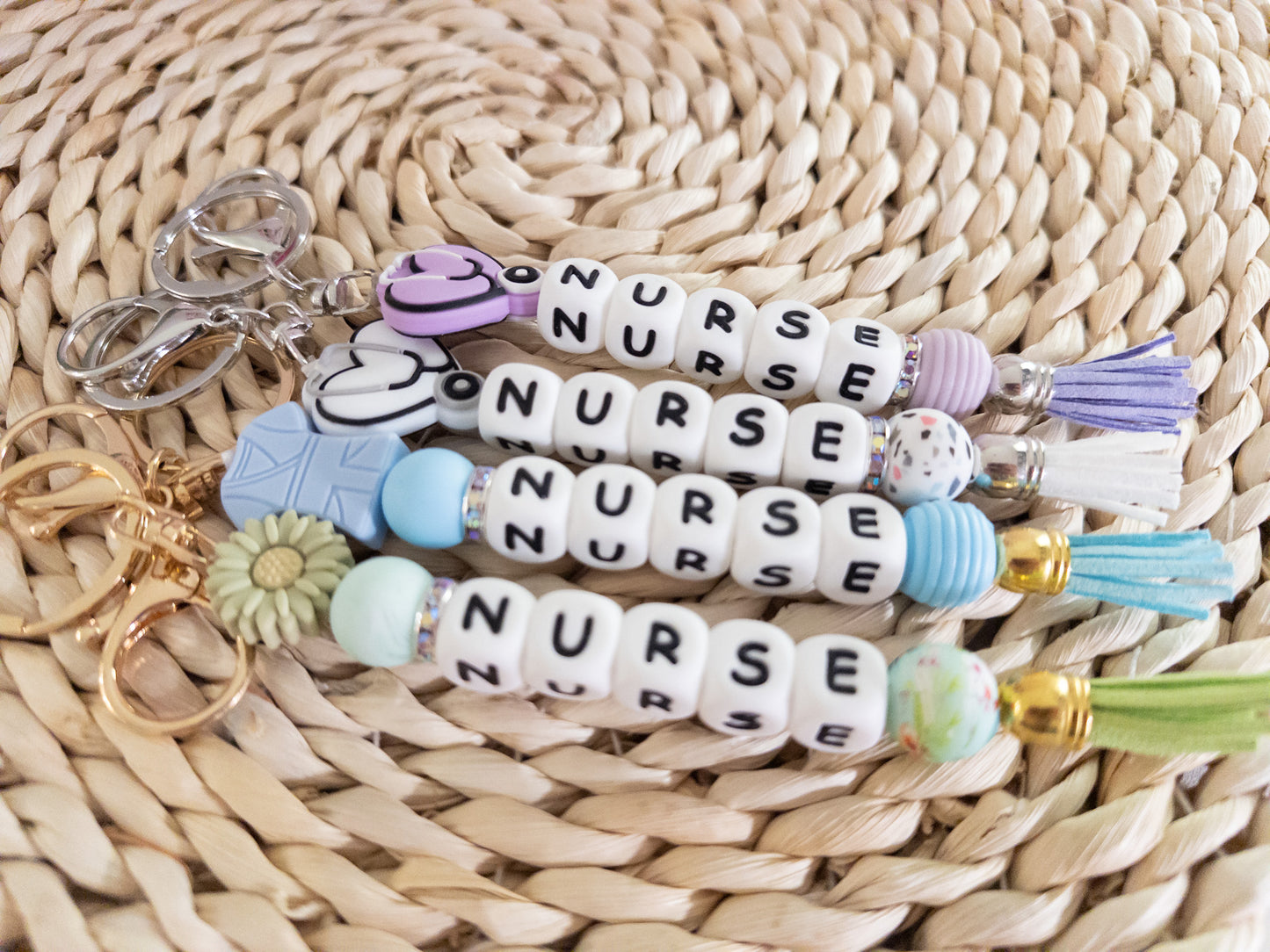 Nurse Silicone Beads Keychain