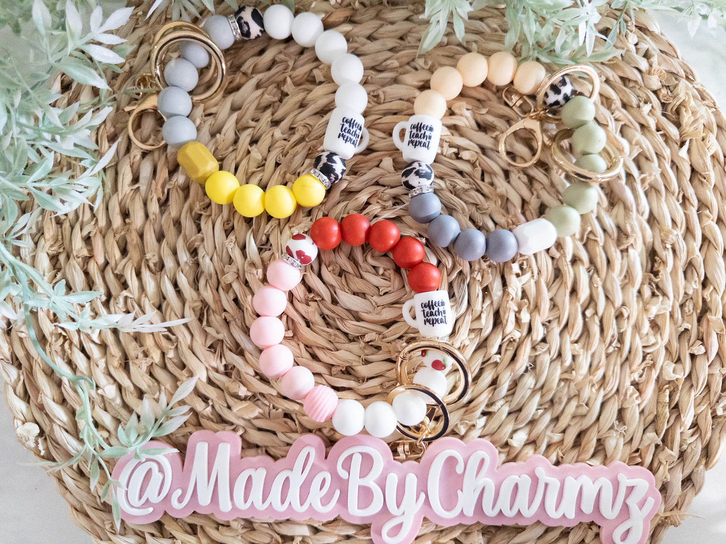 Teacher Silicone Beads Keychain