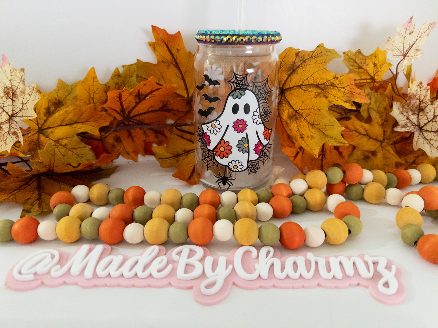 Ghost Glass Can| Halloween Glass Can